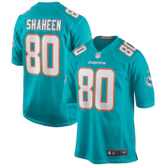 mens nike adam shaheen aqua miami dolphins game jersey